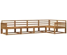 Lauko sofos komplektas 5 pcs Natūrali Kietos akacijos mediena