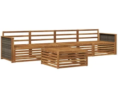 Lauko sofos komplektas 5 pcs Natūrali Kietos akacijos mediena