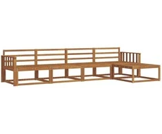 Lauko sofos komplektas 5 pcs Natūrali Kietos akacijos mediena