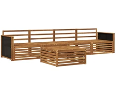 Lauko sofos komplektas 5 pcs Natūrali Kietos akacijos mediena