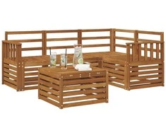 Lauko sofos komplektas 5 pcs Natūrali