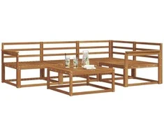 Lauko sofos komplektas 5 pcs Natūrali Kietos akacijos mediena