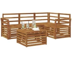 Lauko sofos komplektas 5 pcs Natūrali