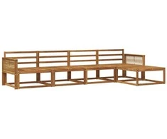 Lauko sofos komplektas 5 pcs Natūrali Kietos akacijos mediena