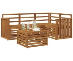 Lauko sofos komplektas 5 pcs Natūrali