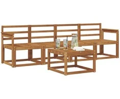 Lauko sofos komplektas 5 pcs Natūrali