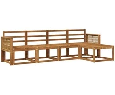 Lauko sofos komplektas 5 pcs Natūrali Kietos akacijos mediena