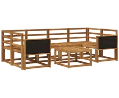 Lauko sofos komplektas 5 pcs Natūrali Kietos akacijos mediena