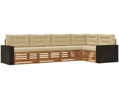 Lauko sofos komplektas 5 pcs Natūralus ir bežinis