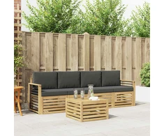 Lauko sofos komplektas 5 vnt. 4 vietos Baltas and Anthracite