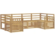 Lauko sofos komplektas 6 pcs Balta 245 x 128,5 x 73 cm