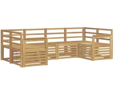 Lauko sofos komplektas 6 pcs Balta 245 x 128,5 x 73 cm