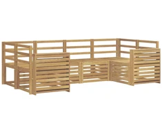 Lauko sofos komplektas 6 pcs Balta 245 x 132,5 x 73 cm