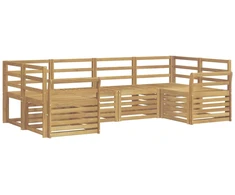 Lauko sofos komplektas 6 pcs Balta 245 x 130,5 x 73 cm
