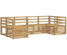 Lauko sofos komplektas 6 pcs Balta 245 x 126,5 x 73 cm