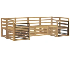 Lauko sofos komplektas 6 pcs Balta 245 x 128,5 x 73 cm