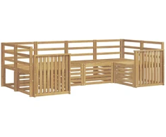 Lauko sofos komplektas 6 pcs Balta 245 x 128,5 x 73 cm
