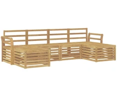 Lauko sofos komplektas 6 pcs Balta 253 x 122,5 x 73 cm