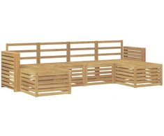 Lauko sofos komplektas 6 pcs Balta 257 x 122,5 x 73 cm