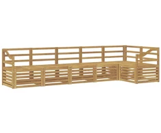 Lauko sofos komplektas 6 pcs Balta 304 x 126,5 x 73 cm