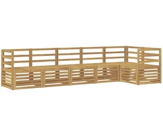 Lauko sofos komplektas 6 pcs Balta 304 x 126,5 x 73 cm