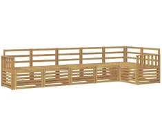 Lauko sofos komplektas 6 pcs Balta 306 x 128,5 x 73 cm