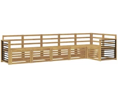 Lauko sofos komplektas 6 pcs Balta 306 x 128,5 x 73 cm