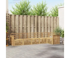 Lauko sofos komplektas 6 pcs Balta 306 x 128,5 x 73 cm