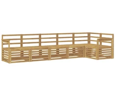 Lauko sofos komplektas 6 pcs Balta 306 x 128,5 x 73 cm