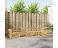 Lauko sofos komplektas 6 pcs Balta 306 x 128,5 x 73 cm