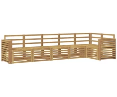 Lauko sofos komplektas 6 pcs Balta 310 x 132,5 x 73 cm