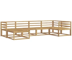 Lauko sofos komplektas 6 pcs Balta 325 x 166,5 x 73 cm