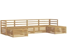 Lauko sofos komplektas 6 pcs Balta 325 x 162,5 x 73 cm