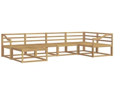 Lauko sofos komplektas 6 pcs Balta 325 x 166,5 x 73 cm