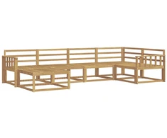 Lauko sofos komplektas 6 pcs Balta 327 x 168,5 x 73 cm