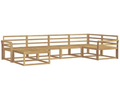 Lauko sofos komplektas 6 pcs Balta 329 x 170,5 x 73 cm