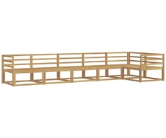 Lauko sofos komplektas 6 pcs Balta 404 x 166,5 x 73 cm