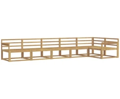 Lauko sofos komplektas 6 pcs Balta 406 x 168,5 x 73 cm