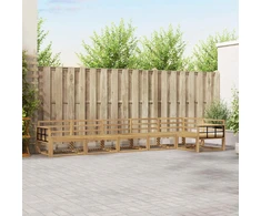 Lauko sofos komplektas 6 pcs Balta 406 x 168,5 x 73 cm