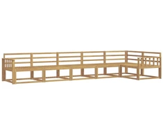 Lauko sofos komplektas 6 pcs Balta 406 x 168,5 x 73 cm