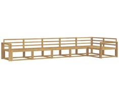 Lauko sofos komplektas 6 pcs Balta 410 x 172,5 x 73 cm
