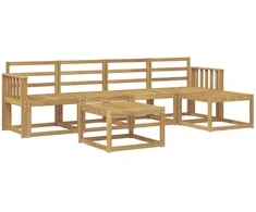 Lauko sofos komplektas 6 pcs Balta 59 x 59 x 37 cm