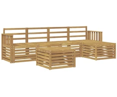 Lauko sofos komplektas 6 pcs Balta 59 x 59 x 37 cm