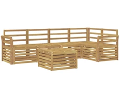 Lauko sofos komplektas 6 pcs Balta 59 x 59 x 37 cm