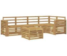 Lauko sofos komplektas 6 pcs Balta 59 x 59 x 37 cm