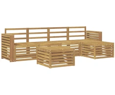 Lauko sofos komplektas 6 pcs Balta 59 x 59 x 37 cm