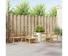Lauko sofos komplektas 6 pcs Balta 59 x 59 x 37 cm