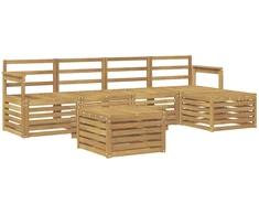 Lauko sofos komplektas 6 pcs Balta 59 x 59 x 37 cm