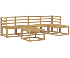 Lauko sofos komplektas 6 pcs Balta 59 x 59 x 37 cm