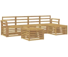 Lauko sofos komplektas 6 pcs Balta 59 x 59 x 37 cm